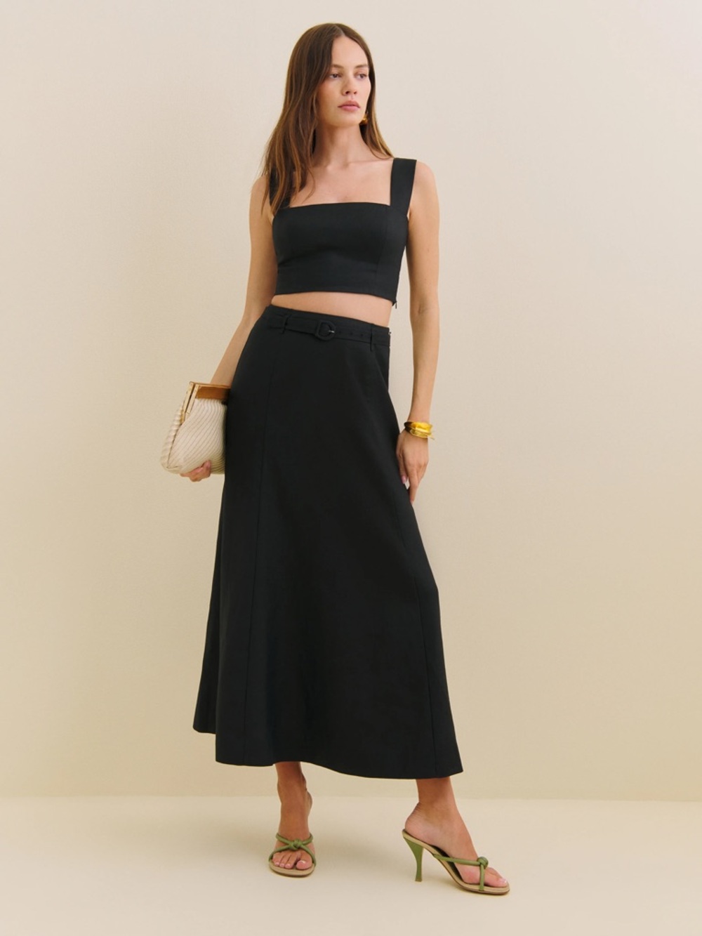 Reformation Chloe Linen Skirt Black - Size 0